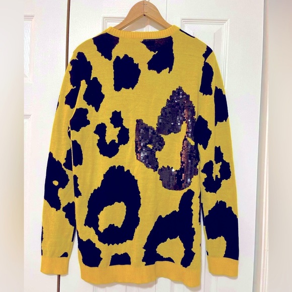 NWOT โจ๐ Leopard print sequin long sweater SISTER BY SIBLING size S - Picture 2 of 8